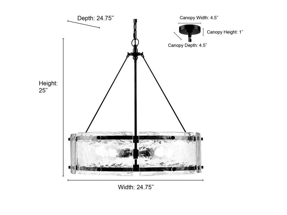 24-3/4 in. 5-Light Chandelier Ceiling Light in Matte Black 