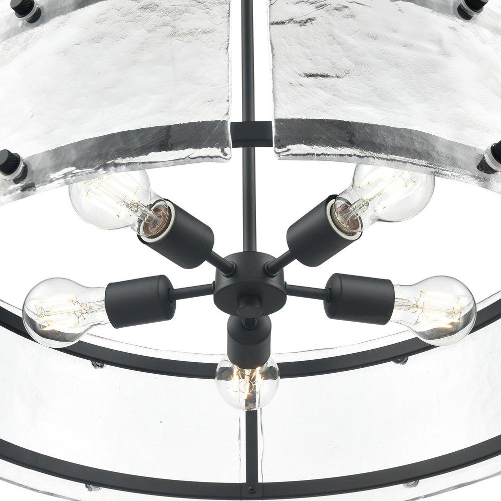 24-3/4 in. 5-Light Chandelier Ceiling Light in Matte Black 