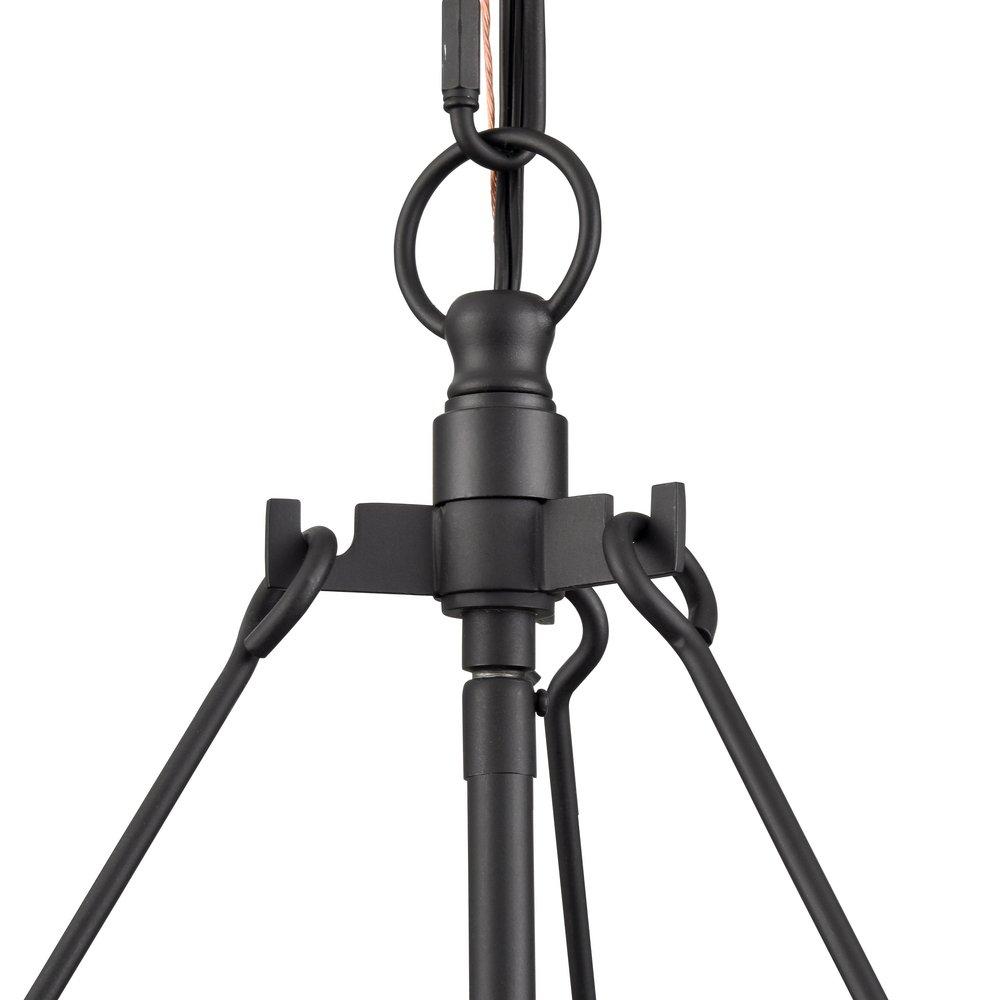 24-3/4 in. 5-Light Chandelier Ceiling Light in Matte Black 