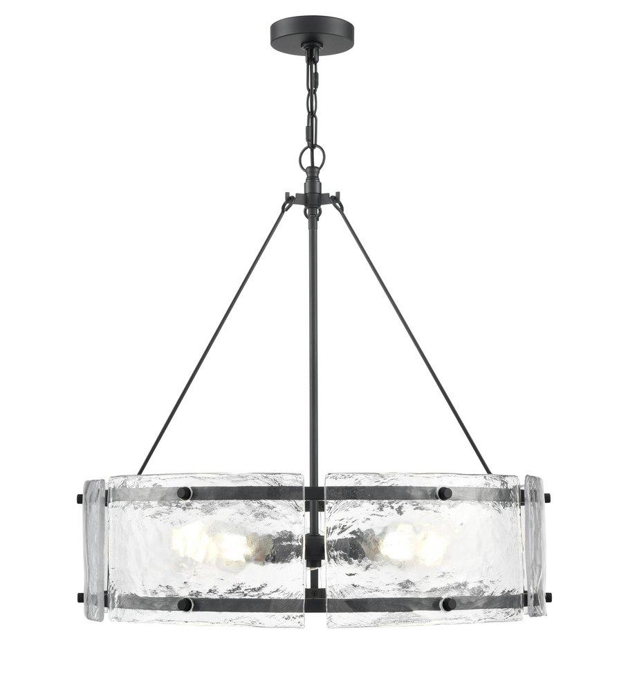 24-3/4 in. 5-Light Chandelier Ceiling Light in Matte Black 