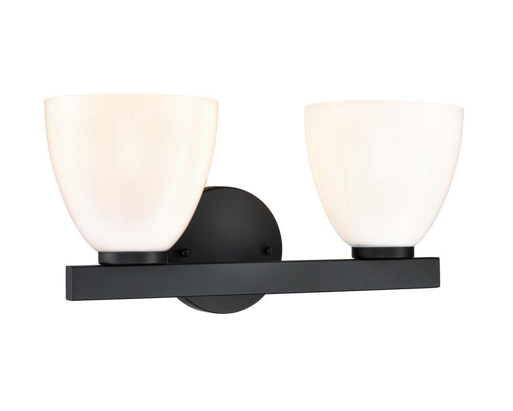 15-3/4 in. 2-Light Vanity Fixture in Matte Black 