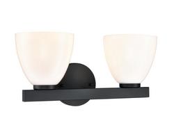 15-3/4 in. 2-Light Vanity Fixture in Matte Black