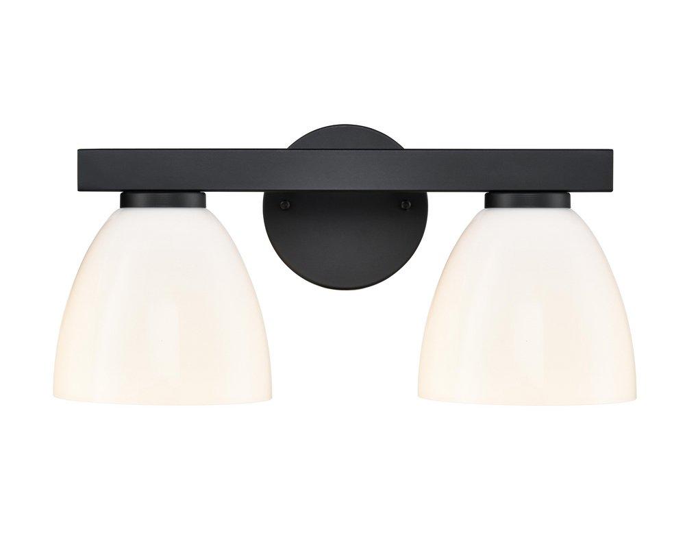 15-3/4 in. 2-Light Vanity Fixture in Matte Black 