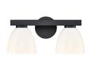 15-3/4 in. 2-Light Vanity Fixture in Matte Black 