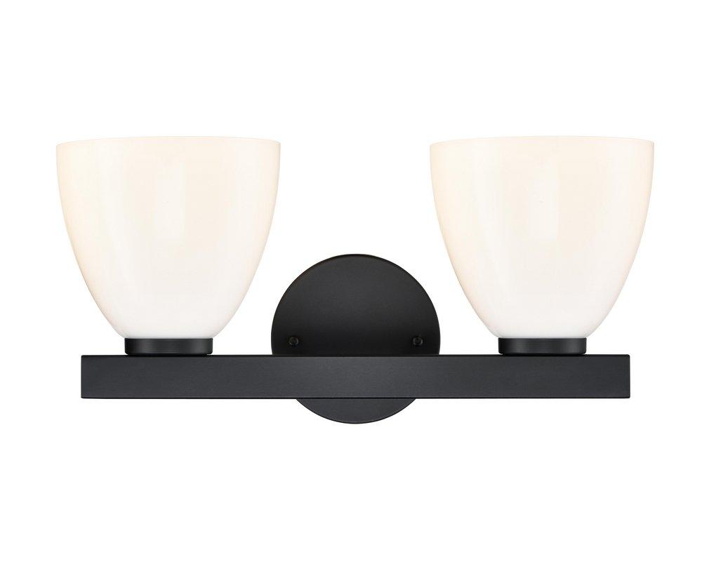 15-3/4 in. 2-Light Vanity Fixture in Matte Black 