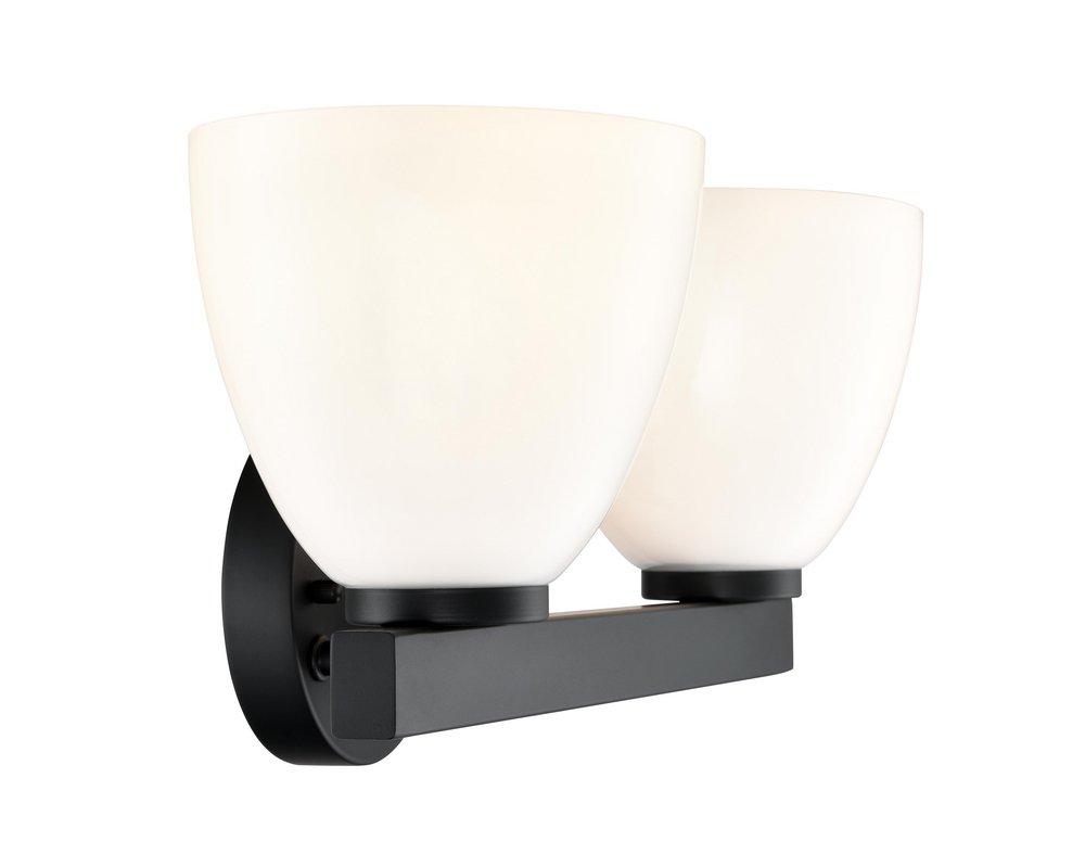 15-3/4 in. 2-Light Vanity Fixture in Matte Black 