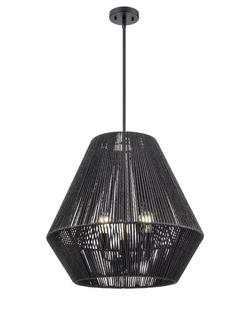 22 in. 3-Light Pendant Light in Matte Black