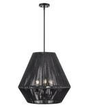 22 in. 3-Light Pendant Light in Matte Black 