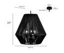 22 in. 3-Light Pendant Light in Matte Black 