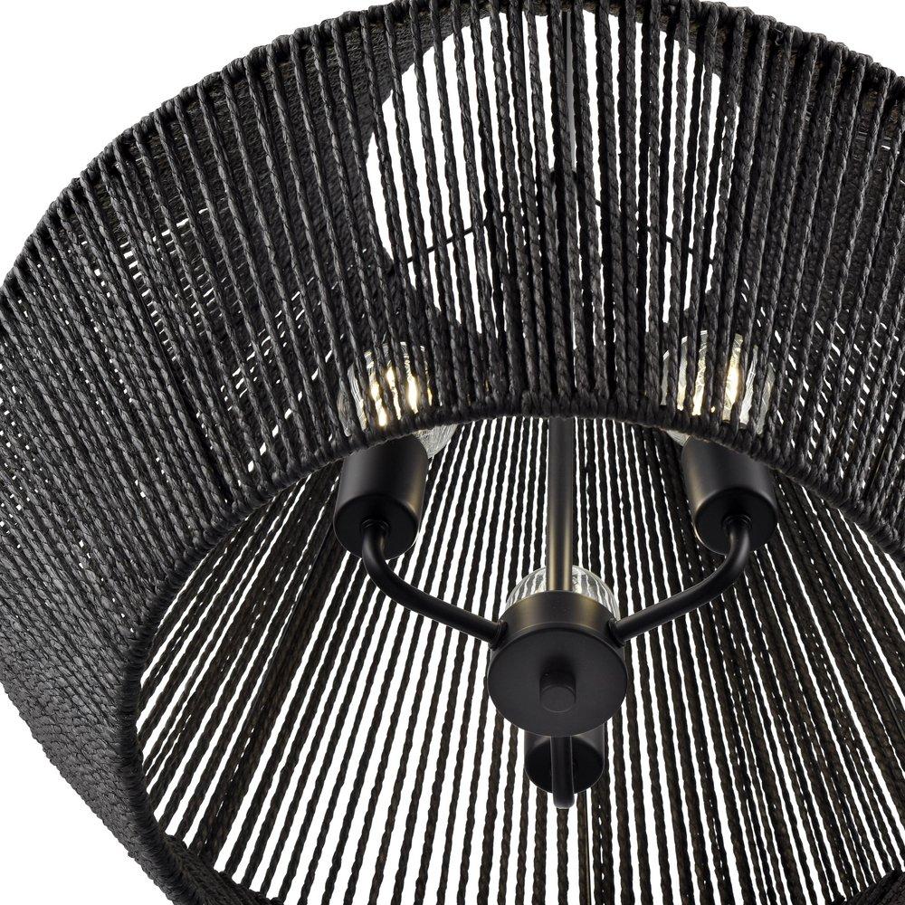 22 in. 3-Light Pendant Light in Matte Black 