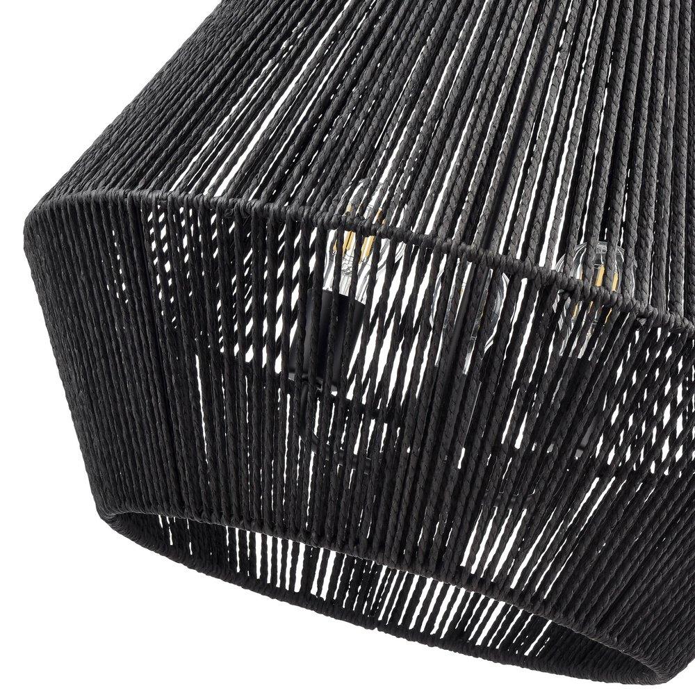 22 in. 3-Light Pendant Light in Matte Black 