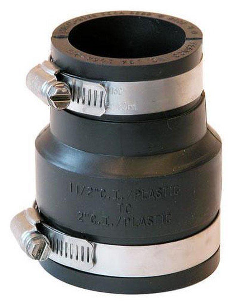 Fernco Clamp Reducing Plastic Coupling with Stainless Steel Band 
