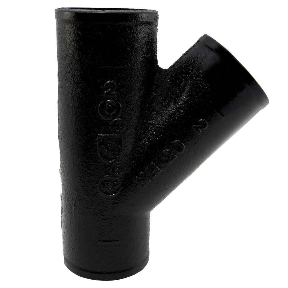 Black No Hub Cast Iron Wye 