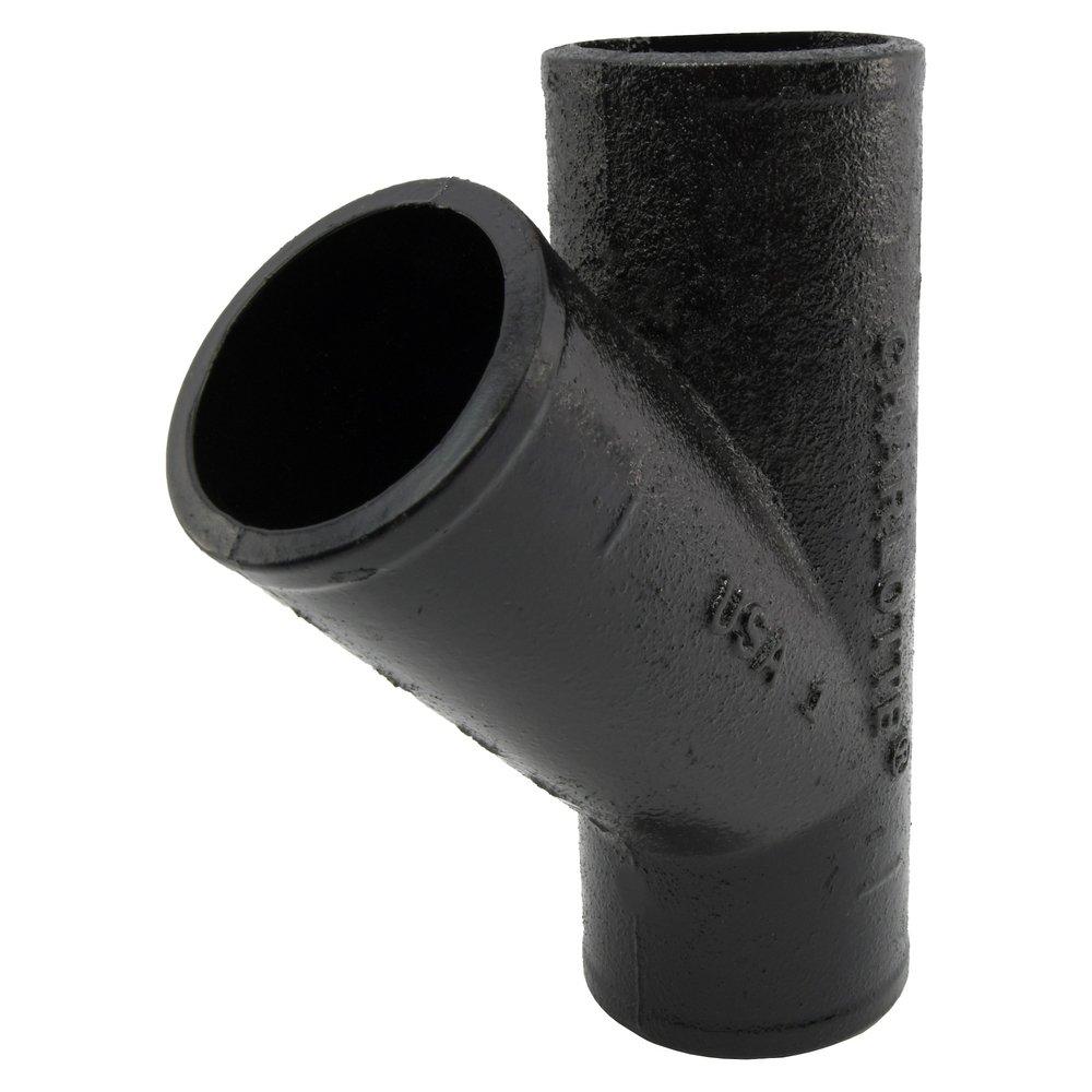 Black No Hub Cast Iron Wye 