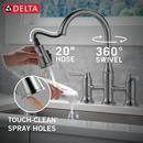 Two Handle Bridge Pull Down Kitchen Faucet in Arctic Stainless 