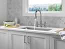 Two Handle Bridge Pull Down Kitchen Faucet in Arctic Stainless 