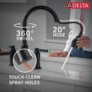 Two Handle Bridge Pull Down Kitchen Faucet in Matte Black 