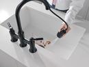 Two Handle Bridge Pull Down Kitchen Faucet in Matte Black 
