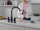 Two Handle Bridge Pull Down Kitchen Faucet in Matte Black 