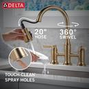 Two Handle Bridge Pull Down Kitchen Faucet in Arctic Stainless 