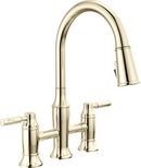 DELTA RENALDI TWO HANDLE PULL-DOWN BRIDGE KITCHEN FAUCET 
