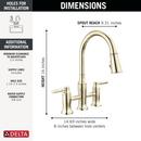 Two Handle Bridge Pull Down Kitchen Faucet in Arctic Stainless 