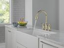 Two Handle Bridge Pull Down Kitchen Faucet in Arctic Stainless 