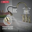 Two Handle Bridge Pull Down Kitchen Faucet in Arctic Stainless 