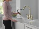 Two Handle Bridge Pull Down Kitchen Faucet in Arctic Stainless 
