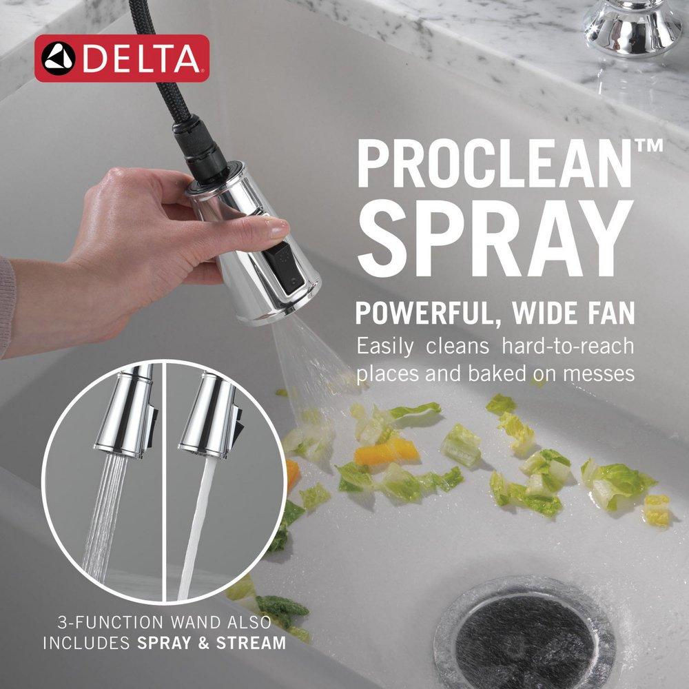 Two Handle Bridge Pull Down Kitchen Faucet in Lumicoat&reg; Chrome 