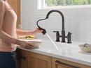 Two Handle Bridge Pull Down Kitchen Faucet in Venetian Bronze 
