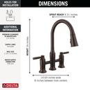 Two Handle Bridge Pull Down Kitchen Faucet in Venetian Bronze 