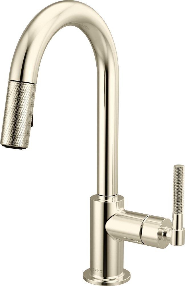 BRIZO LITZE PULL-DOWN PREP FAUCET WITH ARC SPOUT - KNURLED HANDLE 