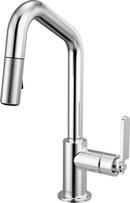 BRIZO LITZE PULL-DOWN PREP FAUCET WITH ANGLE SPOUT - INDUSTRIAL HANDLE 