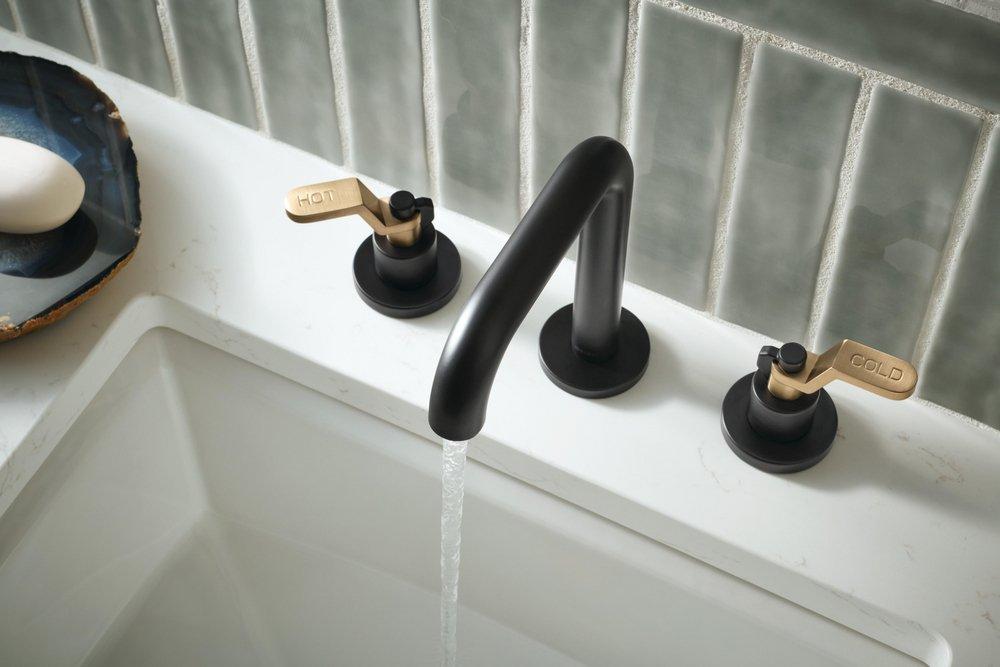 BRIZO LITZE WIDESPREAD LAVATORY FAUCET WITH HIGH SPOUT - LESS HANDLES 