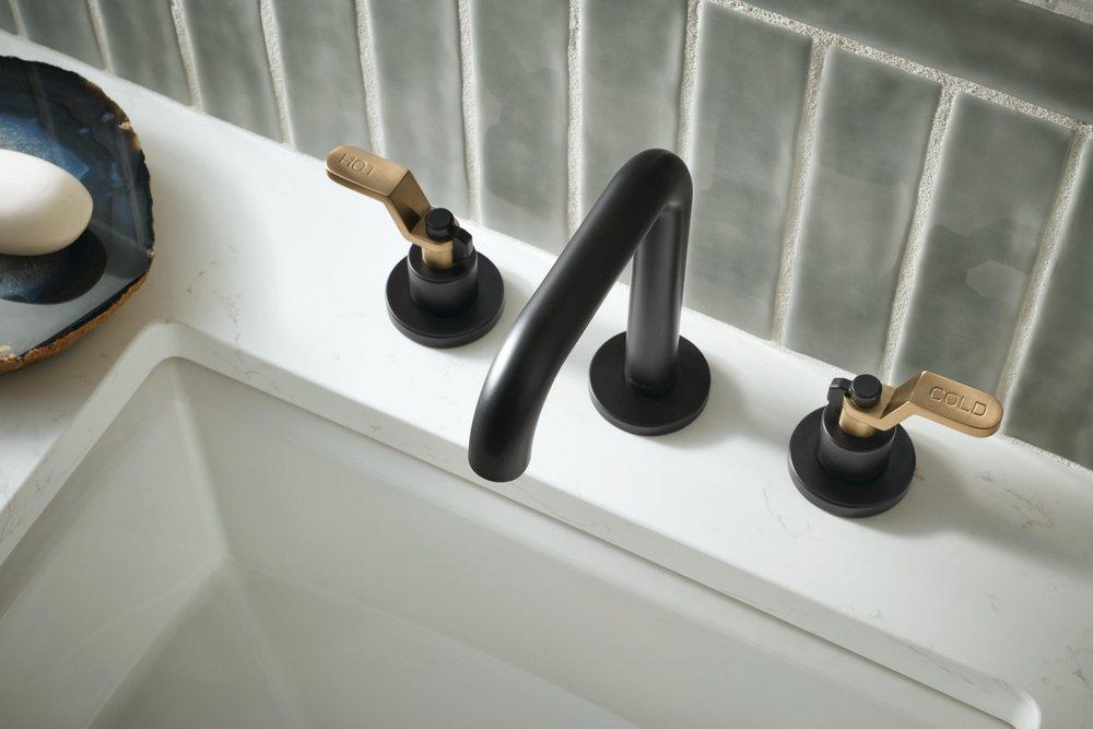 BRIZO LITZE WIDESPREAD LAVATORY FAUCET WITH HIGH SPOUT - LESS HANDLES 