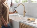 Single Handle Pull Down Kitchen Faucet in Champagne Bronze 