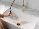 Single Handle Pull Down Kitchen Faucet in Champagne Bronze 
