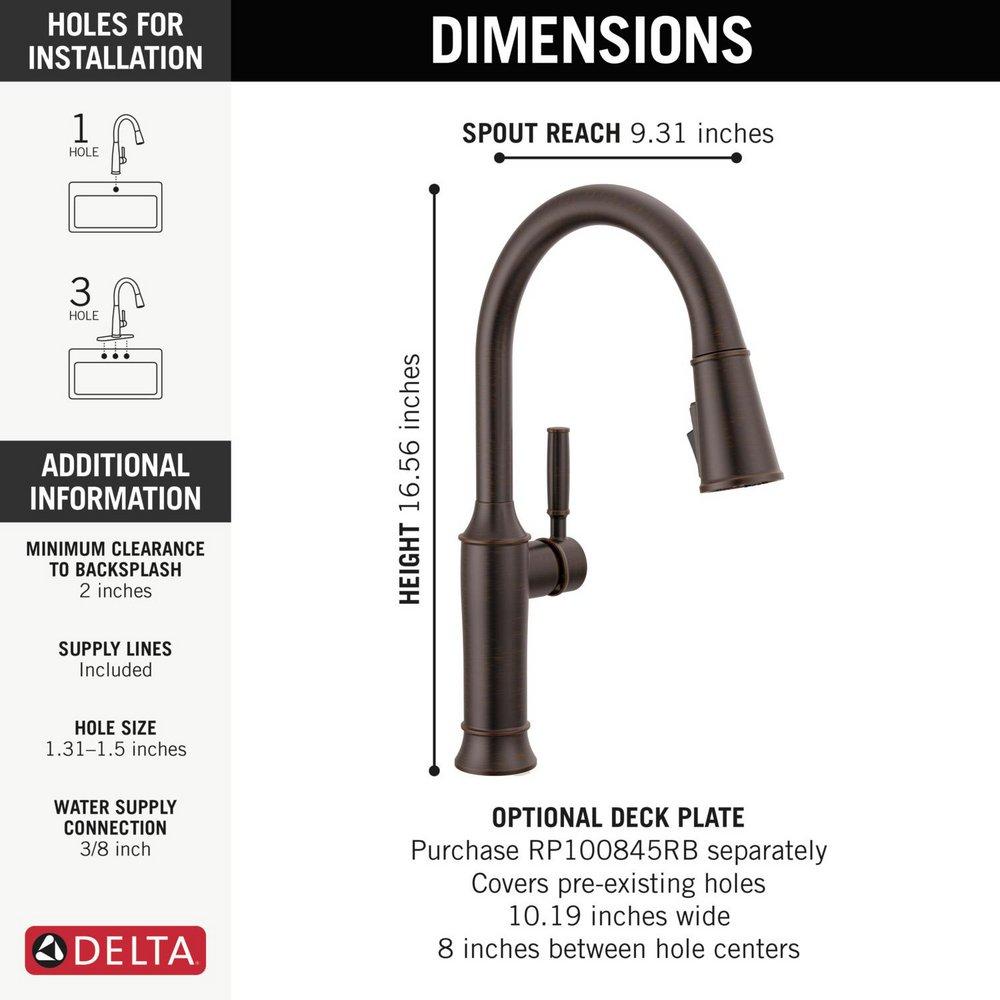Single Handle Pull Down Kitchen Faucet in Venetian Bronze 