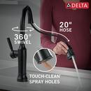 Single Handle Pull Down Touchless Kitchen Faucet in Matte Black 