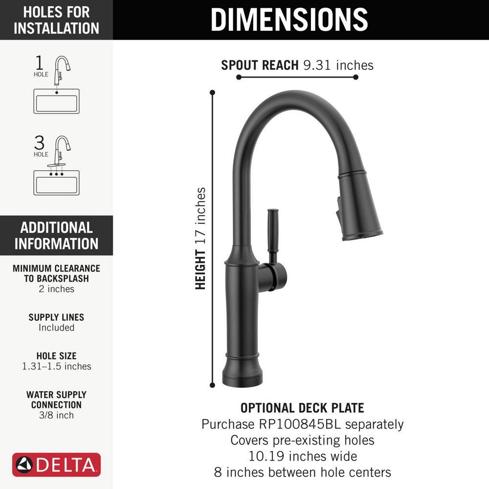 Single Handle Pull Down Touchless Kitchen Faucet in Matte Black 
