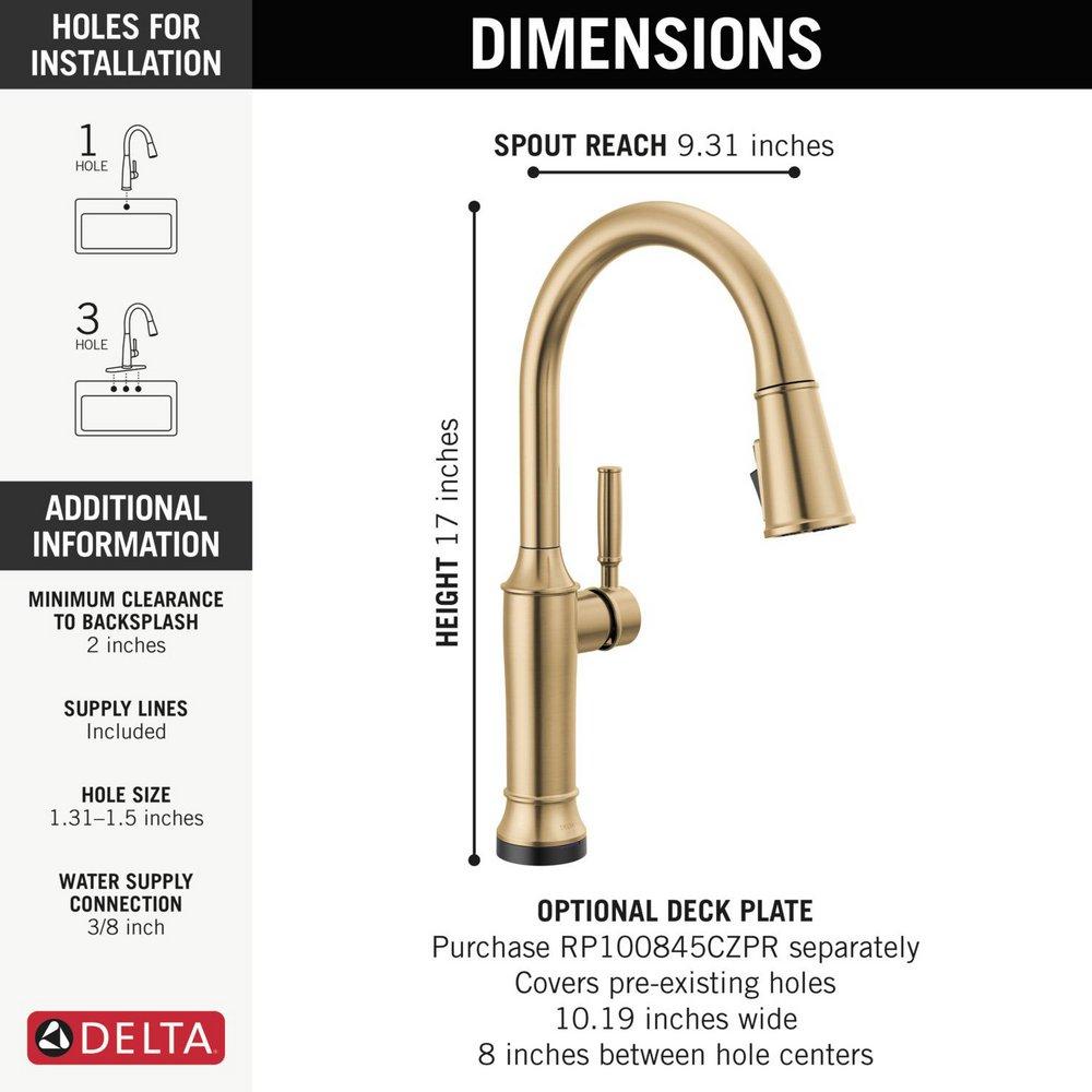 Single Handle Pull Down Touchless Kitchen Faucet in Lumicoat Champagne Bronze 