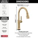 Single Handle Pull Down Touchless Kitchen Faucet in Lumicoat Champagne Bronze 