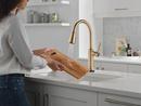 Single Handle Pull Down Touchless Kitchen Faucet in Lumicoat Champagne Bronze 