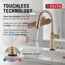 Single Handle Pull Down Touchless Kitchen Faucet in Lumicoat Champagne Bronze 
