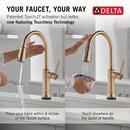 Single Handle Pull Down Touchless Kitchen Faucet in Lumicoat Champagne Bronze 