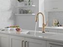 Single Handle Pull Down Touchless Kitchen Faucet in Lumicoat Champagne Bronze 
