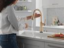 Single Handle Pull Down Touchless Kitchen Faucet in Lumicoat Champagne Bronze 