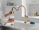 Single Handle Pull Down Touchless Kitchen Faucet in Lumicoat Champagne Bronze 
