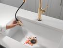 Single Handle Pull Down Touchless Kitchen Faucet in Lumicoat Champagne Bronze 